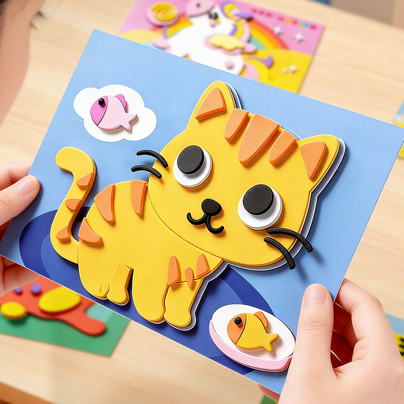 Party Games New Year - Autocollants 3D pour enfants, 10 feuilles