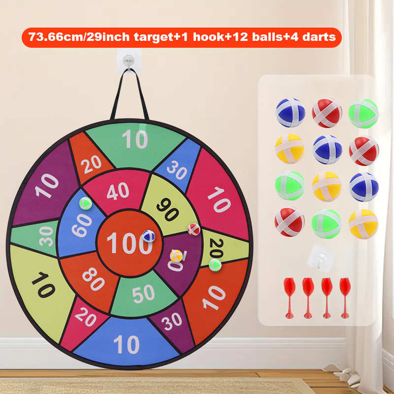 Party Games Indoor For 6 12 Year Olds - Cible de fléchettes à balles collantes