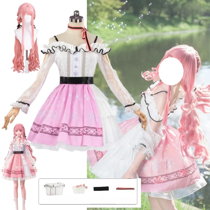 Party Games New Year - Robe Lolita Rose Douce pour Femme,